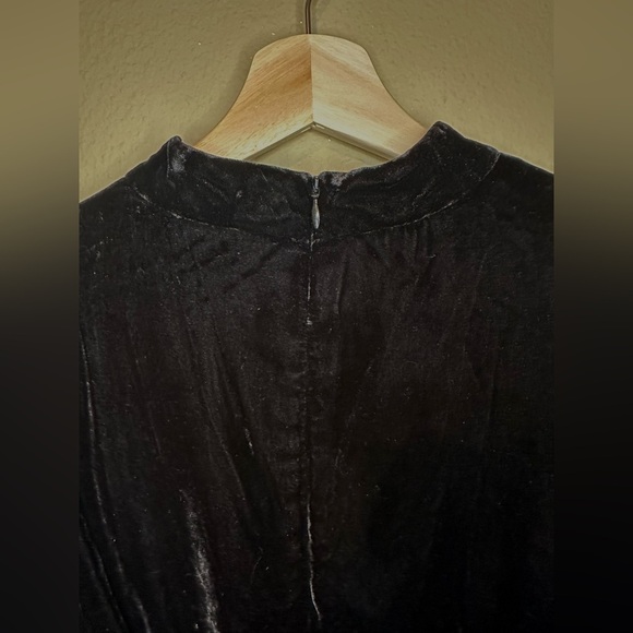 RHODE Womens Zadie Velvet Cut Out Puff Sleeve Mini Dress Black NWT Size 6 - Picture 8 of 12